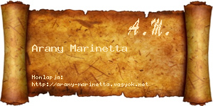 Arany Marinetta névjegykártya